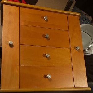 Wooden Storage Chest with Silver Knobs